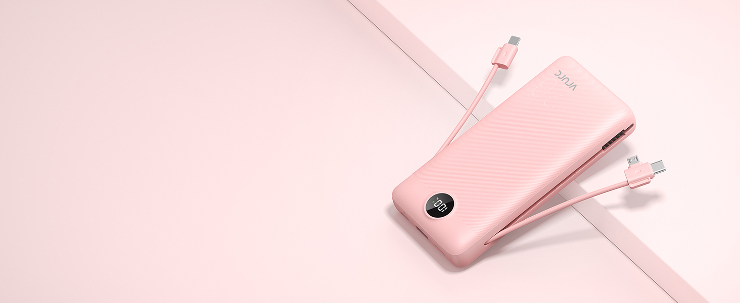 20000mah power bank with cables