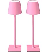 CHLORANTHUS 2 Pack Cordless Table Lamps, 3 Colors Stepless Dimming, 5000mAh Rechargeable Battery ...