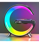 FuyoSegen Smart LED Table Lamp,4 in 1 Night Light,Wireless Charger,Alarm Clock and Bluetooth Spea...