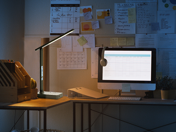 desk lamp and charger