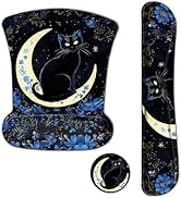 AIMSA Mouse Pad with Wrist Rest Set, Black Cat Wrist Support Mouse Pad Set, Ergonomic Mousepad wi...