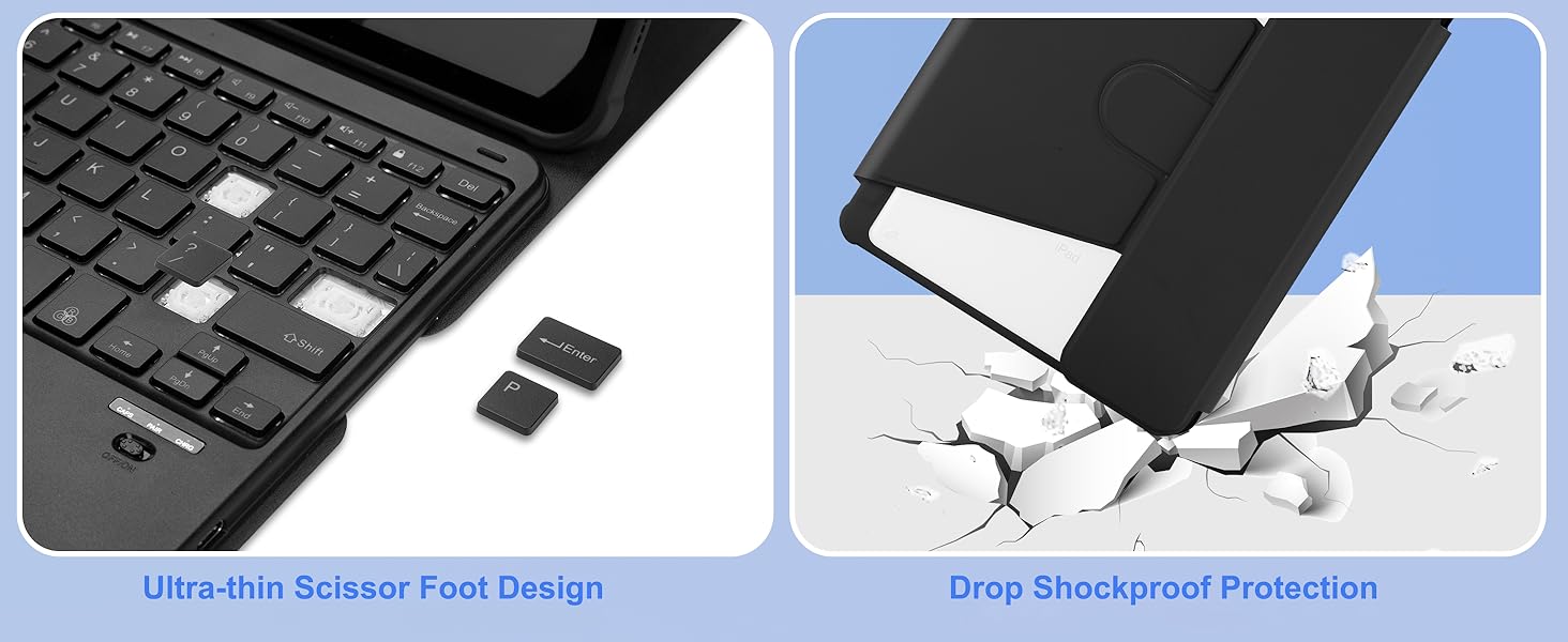 iPad 10.2/10.5 Rotating Keyboard Case - Black-2