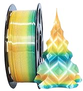 Green Yellow Multi Color Rainbow Silk Shiny PLA Filament, 1.75mm Fast Color Change 