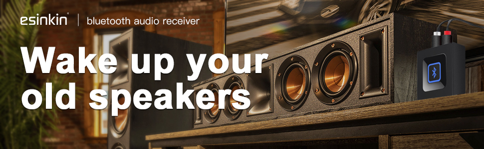 Esinkin Bluetooth receiver for non-bluetooth speakers or sound system