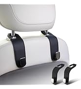 Ompellus Car Headrest Hook, 2 Pack Leather Car Seat Hooks for Purses and Bags, Car Organization A...
