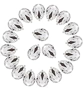 Jyukan DIY Teardrop Crystal AB Resin Rhinestone Pointback Glass Faceted Jewelry Making Craft (50Pcs)