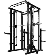 RitFit Multi-Function Smith Machine Power Cage, 1000LBS Power Rack and Packages with Optional Wei...