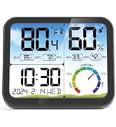 VOCOO Digital Indoor Room Thermometer - 5.8'' Extra Large Display Temperature Humidity Sensor wit...