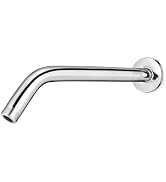 Shower Arm with Flange, 10 Inch Chrome Shower Pipe, Wall Mount Replacement Angle Shower Head Exte...