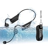 KIMAFUN 2.4G Fitness Headset Wireless Microphone, IP67 Waterproof Sweatproof Microphone for Water...