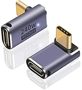 Poyiccot USB C 90 Degree Adapter, Up and Down USB C Adapter 240W, 90 Degree USB C Adapter 40Gbps,...