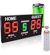YZ LED Baseball/Softball Scoreboard for Fence, High-Light Digital Scoreboard with Remote, Recharg...