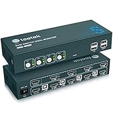 KVM Switch Dual Monitor 4 Port HDMI, 4K@60Hz (YUV 4:4:4) Extender Display. 4 Computers 2 Monitors...