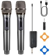 GOLDEN MARS Wireless Microphones - Upgraded 2.4GHz Plug-and-Play Mics, Rechargeable 500FT Long Ra...