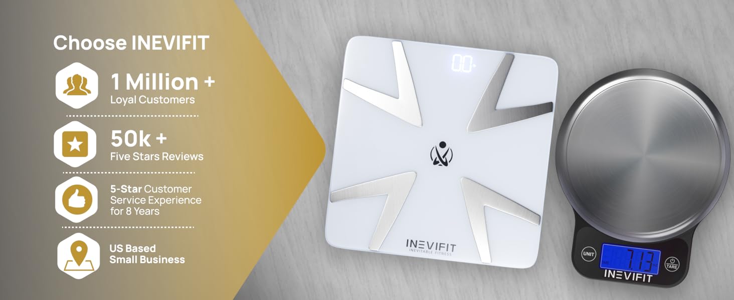 I-BF001 - INEVIFIT - Best Smart Body Fat Scale - Premium A+