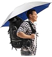 G4Free Liteflex Hiking Umbrella Mini Compact Ultralight Collapsible Reflective Silver Trekking Ba...
