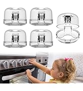 BBsecure Stove Knob Covers - 5 Pack Heat Resistant Gas Stove Knob Covers with Child Proof Lock &amp; ...