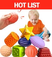 ROHSCE Sensory Balls for Baby, Soft Textured Multi Sensory Toys Montessori Toys for Babies Massag...