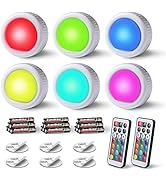 EverBrite Tap Light, Push Light, LED Puck Lights with 12 RGB Colors, Wireless Touch Light Under C...
