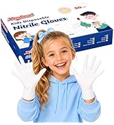 Xandoval Kids Disposable Gloves for 4-8 Years, 5Mil Small White Nitrile Gloves for Work, Cleaning...