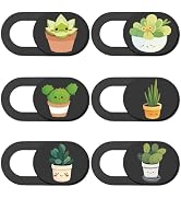 PRESSINART 6Pcs Webcam Camera Covers Phone Camera Cover Slide Plants Pattern Privacy Security Gua...