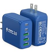 (2-Pack) 50W USB C Wall Charger Block, 5-Port C Charger Fast Charging Block PD Power Adapter +QC ...