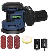 ZEITE 5 Inch 20V 2.0Ah Orbital Sander Cordless, 6 Variable Speed 3,000-11,000 OPM Electric Sander...