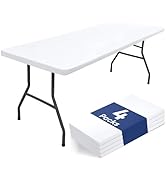 homing 4 Packs 6 Foot Rectangle Table Cloth, Waterproof Polyester Elastic Fitted Tablecloth, Wash...