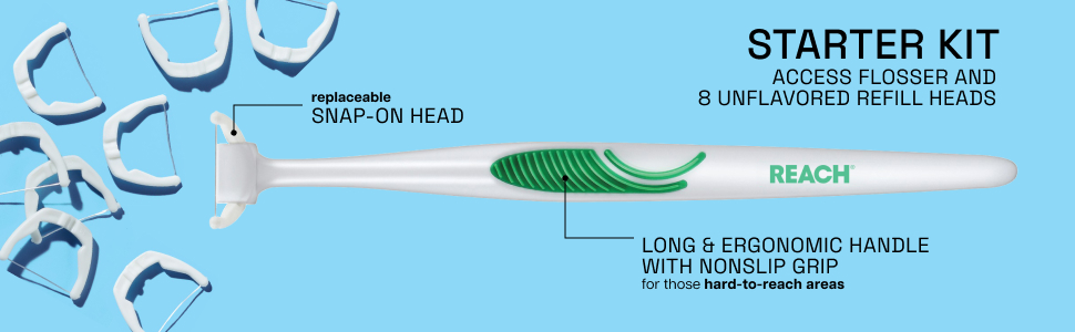 flosser starter kit reach unflavored floss 