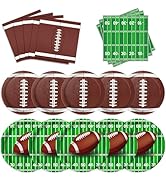 Football Party Supplies Kit Serve 50 Football Birthday Party Decorations - Includes Dinner Plates...