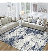8x10 Area Rug for Living Room Bedroom: Abstract Washable Rug with Anti-Slip Backing Non-Shedding ...