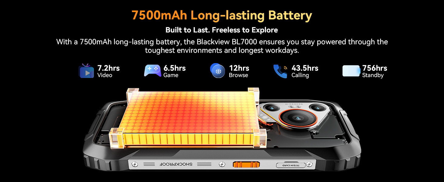AI rugged phone long-lasting battery