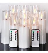 Amagic Magic Pure White Flameless Candles, Battery Operated Candles, Acrylic Flickering LED Pilla...