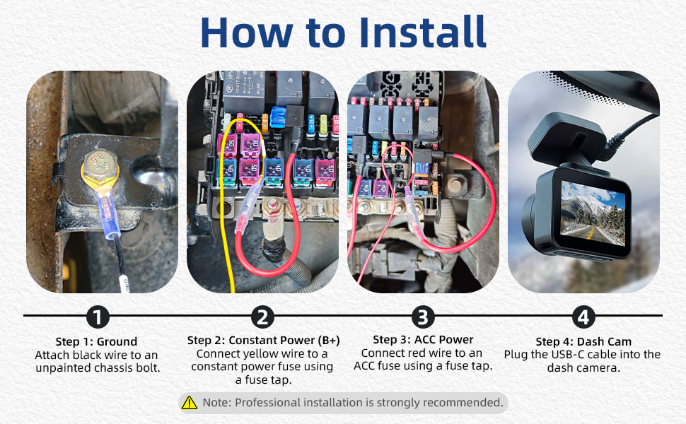 dashcam hardwire kit usb c