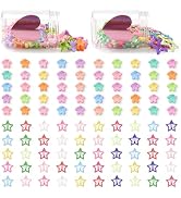 100pcs Mini Hair Clips for Girls Women Mini Flower Hair Clips Colorful Star Hair Accessories Cute...