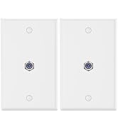 VCE 3GHz Coax Wall Plate UL-Listed, 1-Port Coaxial Cable Wall Plate with Nickel-Plated F-Type Key...