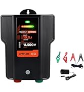 Electric Fence Charger AC DC Powered 65 Miles 200 Acres, 110 Volt 10 Joule Plug-in Electric Fence...