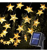 PACJOY Solar Star Twinkle String Lights, 23FT 50LED 8 Modes Solar Powered Fairy Decorative Light ...