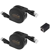 SQWRWY 6.6FT CAT6 Retractable Flat Ethernet Cable, Cat 6 Ethernet Cables High Speed RJ45 LAN Inte...