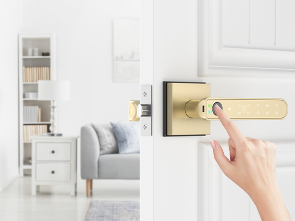 keyless entry door lock gold