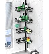 DAOYA Corner Shower Caddy Tension Pole - 4 Tier Stainless Steel Rustproof Shower Corner Caddy for...