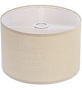 PATIKIL Drum Lamp Shades, 12"x12"x8" Linen Lamp Shade Easy Assembly Lampshade for Table Lamps Flo...