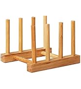 Kunovo Bamboo Dish Rack,Pot lid/Plate/Cutting Board Organizer for Kitchen cabinets,Bottle Drying ...