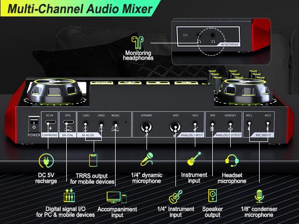 live sound card audio mixer sound mixer audio mixers xlr interface audio interface for mac