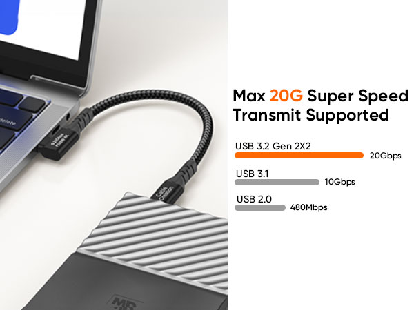 20G USB C hard drive cable
