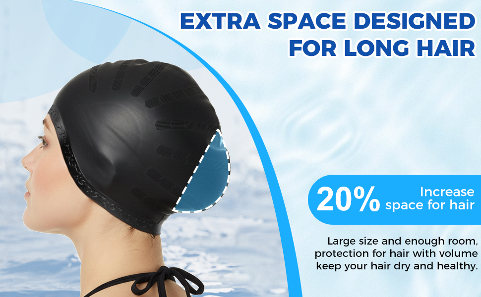 Silicone Swim Cap for Women