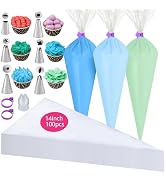 GZMAISULEE Piping Bags Disposable 14 Inch 100PCS Anti Burst Thicken Pastry Bags with 2 Icing Bag ...