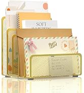 ReePlan Mail Organizer Countertop with 5 Slot, Metal Mail Holder for Desk, File Holder Letter Sor...