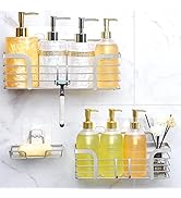 Yougai Shower Caddy Shower Shelf with Soap Dish and 4 Hooks, SUS304 Stainless Steel Shampoo Holde...