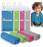 4 Pack Mini Cooling Towels (30"x9") - Kids Cooling Towel, Soft Breathable Cooling Neck Wraps with...